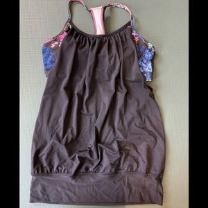 Lululemon no limits tank -black petal pop color